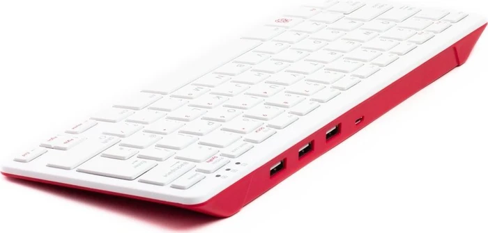 Raspberry Pi keyboard and hub, rot/weiß, USB, FR (RPI-KEYB (FR)-RED/WHFRE)