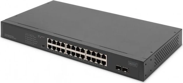 Digitus DN-953 Rackmount Gigabit Switch, 24x RJ-45, 2x SFP, 370W PoE+