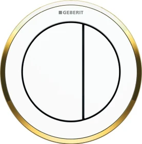Geberit Typ 10 Fernbetätigung pneumatisch, für 2-Mengen-Spülung, UP-Drücker, weiß/vergoldet