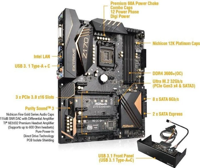 ASRock Z170 Extreme6+ (Intel 1151)