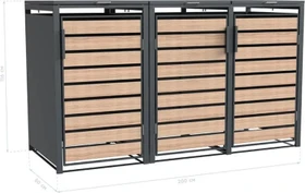 Westmann Lacina Mülltonnenbox 3x 240l holzoptik