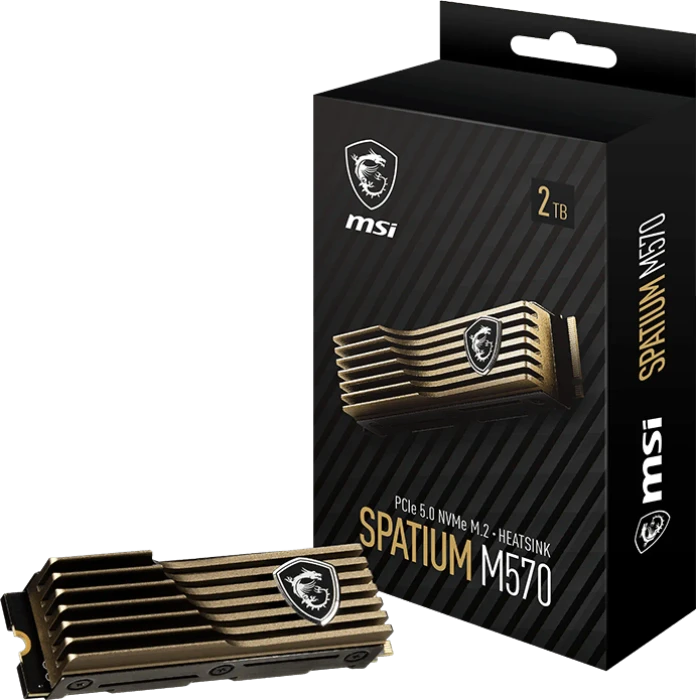 MSI Spatium M570 HS 2TB, M.2 2280 / M-Key / PCIe 5.0 x4, Kühlkörper
