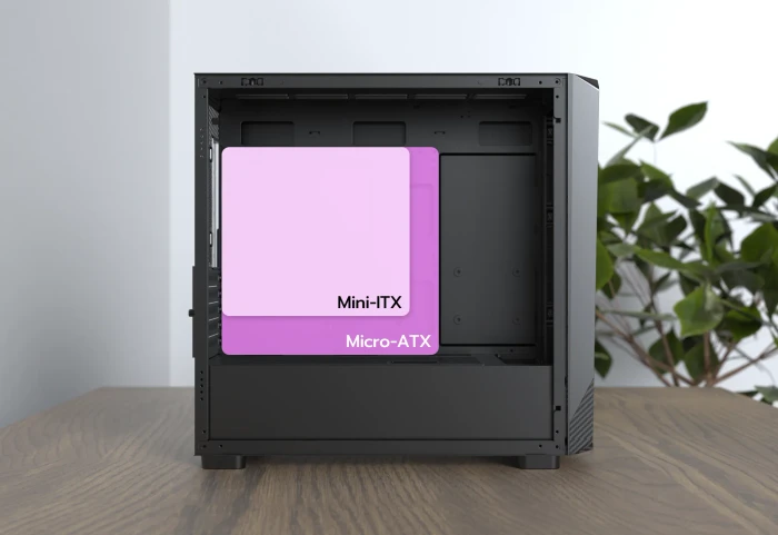 Montech X5M, schwarz, Glasfenster
