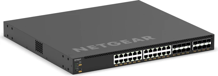Netgear AVoIP M4350 Rackmount 10G Managed Switch, 24x RJ-45, 8x SFP+, 8x SFP28, 290W PoE++