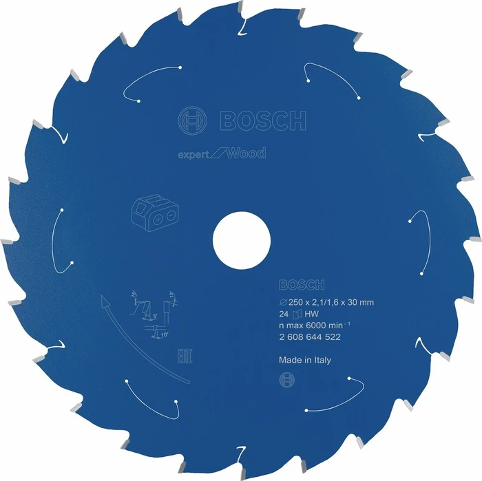 Bosch Professional Expert for Wood Kreissägeblatt 24Z, 250x1.6x30mm, 1 Stück