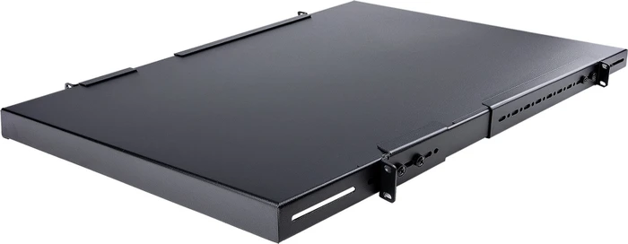 StarTech Verstellbarer Server Rack Fachboden bis 150kg, schwarz, 495mm Einbautiefe, 1HE