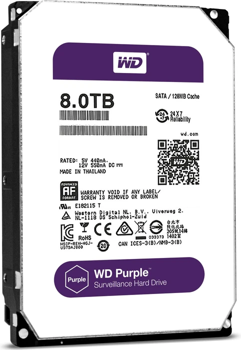 Western Digital WD Purple 8TB, 24/7, 512e / 3.5" / SATA 6Gb/s
