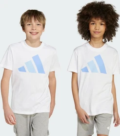adidas Essentials T-Shirt kurzarm white/blue fusion/glow blue (Junior)