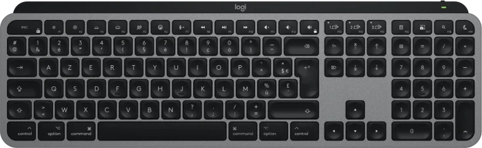Logitech Keys S for Mac, Space Gray, schwarz/grau, LEDs weiß, Logi Bolt, USB/Bluetooth, FR