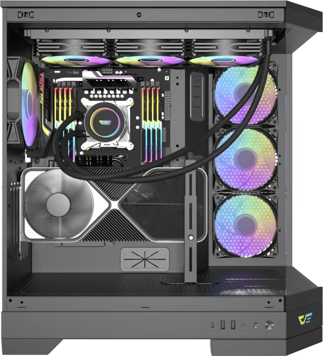 DarkFlash DQX90 Black, Glasfenster
