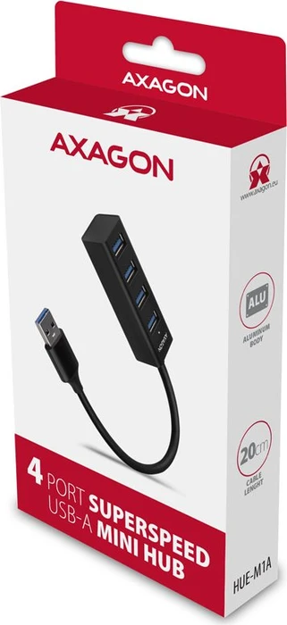 Axagon Mini USB-Hub, 4x USB-A 3.0, USB-A 3.0 [Stecker]