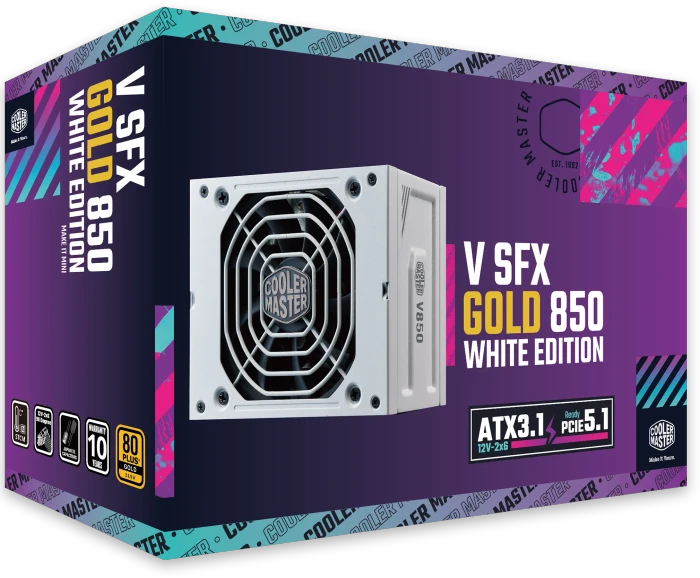 Cooler Master V-Series V850 SFX Gold White Edition 850W, ATX 3.1