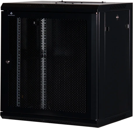 Rockstable 19" Wandschrank 12HE, Gitternetztür, IP2X, schwarz, 440mm tief