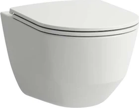 Laufen Pro Wand-WC rimless/compact, Tiefspüler, spülrandlos, mit Sitz mit Deckel mit Absenkautomatik, weiß