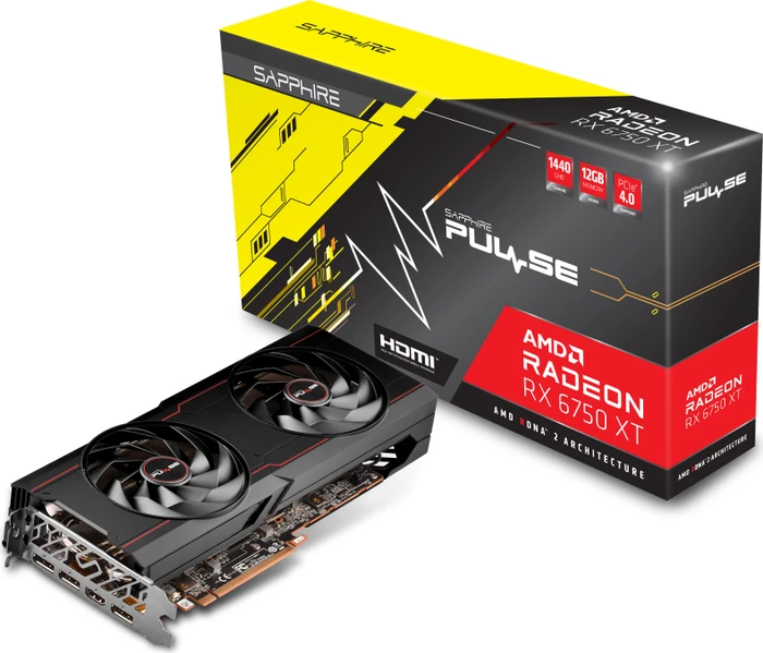 Sapphire Pulse Radeon RX 6750 XT, 12GB GDDR6, HDMI, 3x DP, lite retail