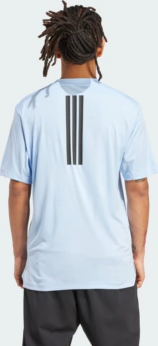 adidas Power 3-Streifen Funktionsshirt kurzarm glow blue (Herren)