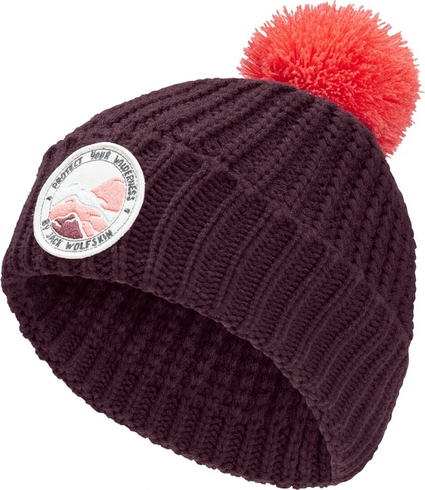 Jack Wolfskin Pompom Badge Beanie amaranth (Junior)