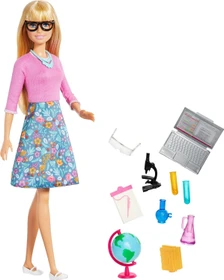 Mattel Barbie - Ich wäre gern... Lehrerin mit zehn Zubehörteilen für den Unterricht