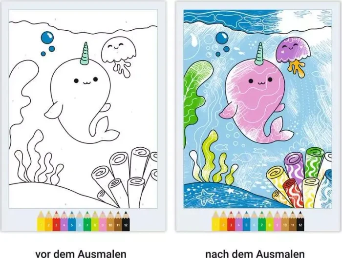 Ravensburger Malen nach Zahlen CreArt Zauberpapier: Kawaii Süße Freunde