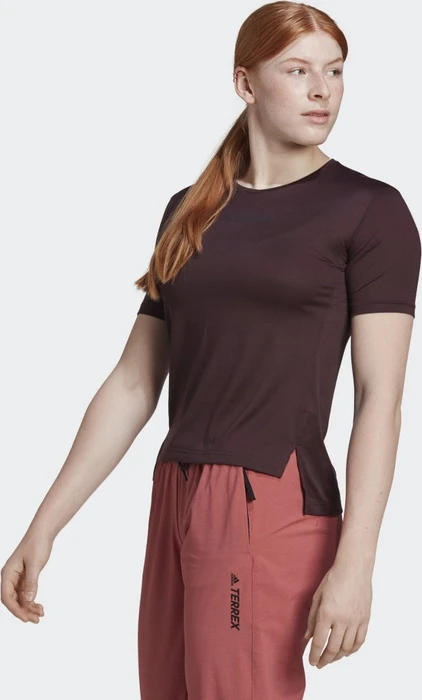 adidas Terrex Multi Funktionsshirt kurzarm shadow maroon (Damen)