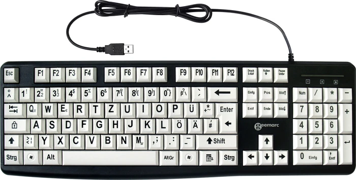 Geemarc Großschrifttastatur V3 weiß, USB, DE