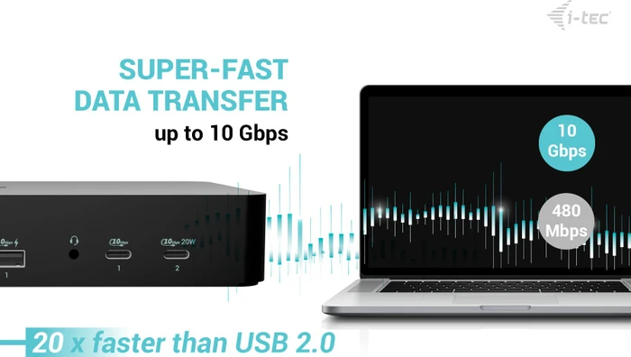 i-tec Intelligent Dual Display Docking Station, USB-C 3.1 [Buchse]