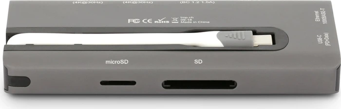 LMP USB-C Travel Dock, 9-Port, USB-C 3.0 [Stecker], space gray