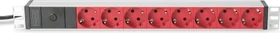 Digitus 19" Steckdosenleiste, 1HE, 8-fach, 230V, rot, 2m