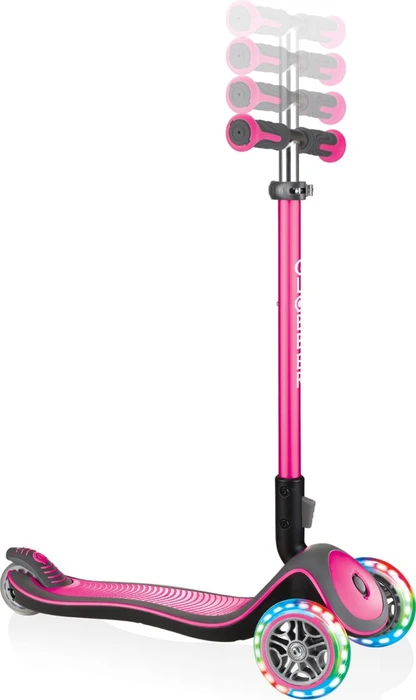 Globber Elite Deluxe Lights Kickboard deep pink