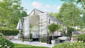 Vitavia Cassandra 9900 ESG 3mm Gewächshaus inkl. Sockel alu/basalt