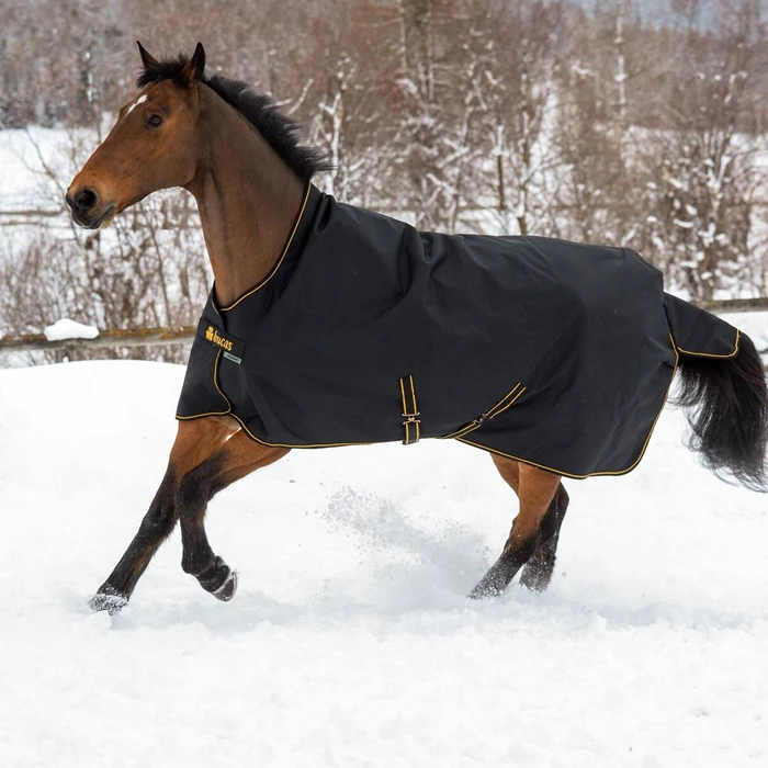 Kerbl Bucas Irish Turnout High Neck/50, Regendecke female, 1.40m, 50g, black/gold
