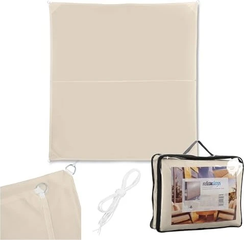 Relaxdays Polyester Sonnensegel 200x200cm beige