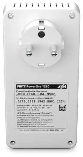 FRITZ! FRITZ!Powerline 1260 / FRITZ!Powerline 1260E, Single