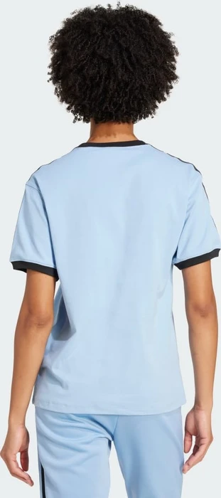 adidas 3-Streifen T-Shirt kurzarm ash blue/black (Damen)