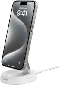 Belkin BoostCharge Pro verstellbare, kabellose, magnetische Ladestation mit Qi2 (15W) ohne Netzteil weiß