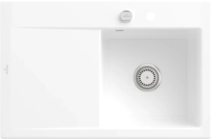 Villeroy & Boch Subway Style 45 Einbau Becken rechts mit Excenterbetätigung snow white