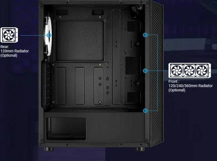 AeroCool Hive ARGB, Glasfenster