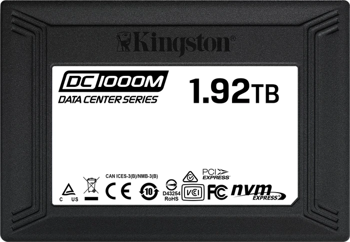 Kingston DC1000M Data Center Series Mixed-Use SSD - 1DWPD 1.92TB, 2.5" / U.2 / PCIe 3.0 x4