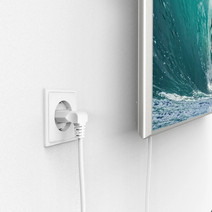 Hama Euro-Netzkabel gewinkelt/gewinkelt, 5m weiß