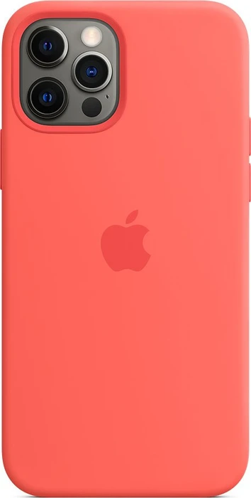 Apple Silikon Case mit MagSafe für iPhone 12/iPhone 12 Pro zitruspink