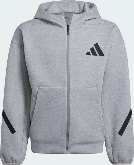 adidas Z.N.E. Zip Hoodie medium grey heather/black (Junior)