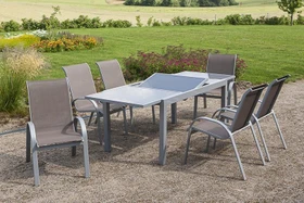 Merxx Amalfi Gartenmöbel-Set taupe, 7-tlg.