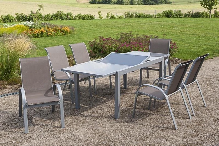 Merxx Amalfi Gartenmöbel-Set taupe, 7-tlg.