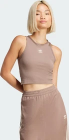 adidas Essentials Ribbed Funktionsshirt ärmellos trace brown (Damen)