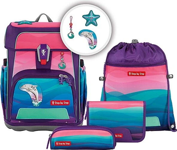 Step by Step Cloud Ocean Dolphin Lana Schultaschen-Set, 5-tlg.