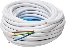 Kopp Schlauchleitung H05VV-F 3Gx1,5mm², 3-adrig, 25m Ring, weiß