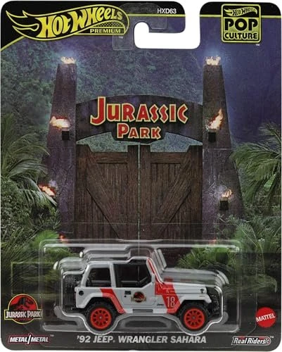 Mattel Hot Wheels Premium Pop Culture Jurassic Park 92 Jeep Wrangler Sahara