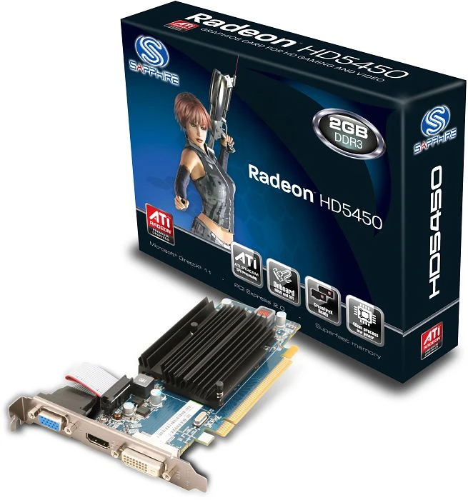 Sapphire Radeon HD 5450, 2GB DDR3, VGA, DVI, HDMI, lite retail