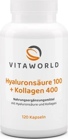 vitaworld Hyaluronsäure 100 + Kollagen 400 Kapseln, 120 Stück
