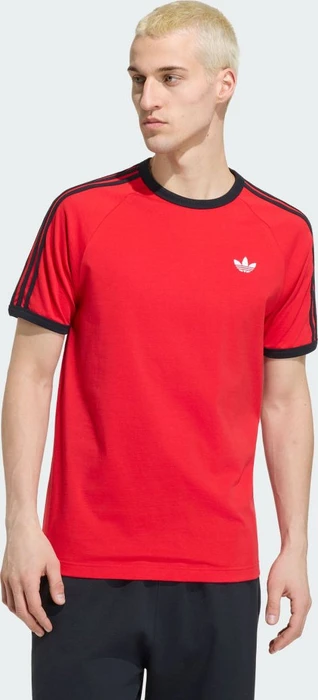adidas 3-Streifen T-Shirt kurzarm vivid red/black (Herren)